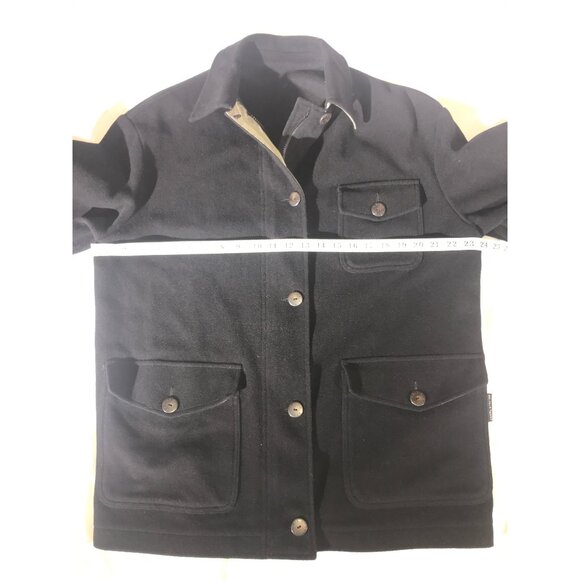 Krizia Jeans Women's Black Wool Blend Zip and Button Chore Jacket Blazer Coat - Picture 6 of 8